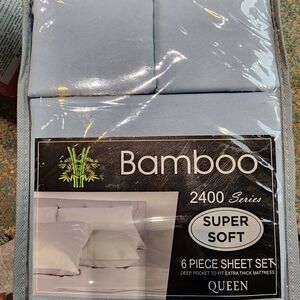 BAMBOO 2400 Series Queen Sheet Set - Soft Baby Blue